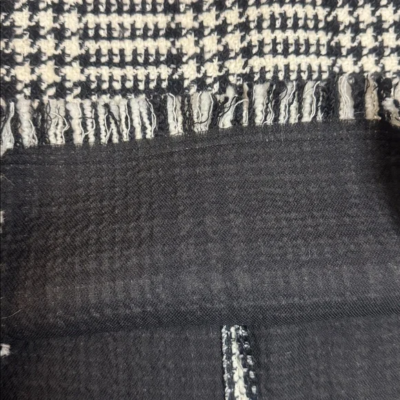 Zara Black and White Tweed Plaid Mini Skirt L - Picture 5 of 5